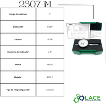 Indicador de carátula Insize 2307-1M