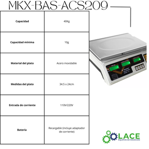 Báscula con calibración ante Ema Mkz-bas-acs209