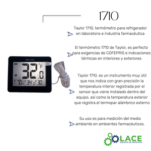 Termómetro digital con sonda Taylor 1710 -40°C a 70°C