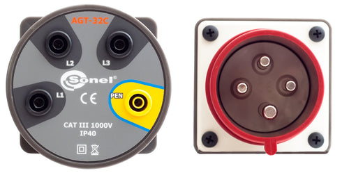 Adaptador de enchufe trifásico SONEL AGT-32C