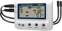 Registrador térmico TandD TR71A Temperatura de 2 canales, LAN inalámbrica, Bluetooth