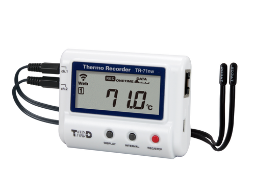 Registrador térmico TandD TR-71nw 2 Ch. Temperatura -40 a 110°C, LAN cableada