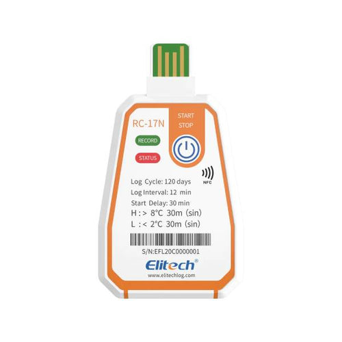 Elitech RC 17N grabador de temperatura desechable NFC -30 °C ~ 70 °C