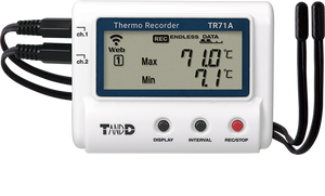 Registrador térmico TandD TR71A Temperatura de 2 canales, LAN inalámbrica, Bluetooth