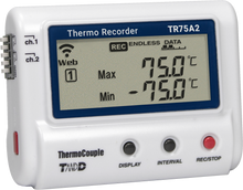 Registrador térmico TandD TR75A Termopar 2 canales, LAN inalámbrica, Bluetooth
