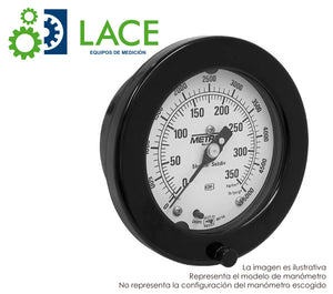 Manómetro Patrón Metrón 11565FM 4 1/2" Patrón Conex post c/brida acero inox de ½"-¼" NPT. 105-700 kg/cm²(15000-10000 PSI) Seco