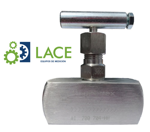 Válvula de aguja alta presión Hembra-Hembra Recta 2,500 PSI Vayremex AP-HH Latón