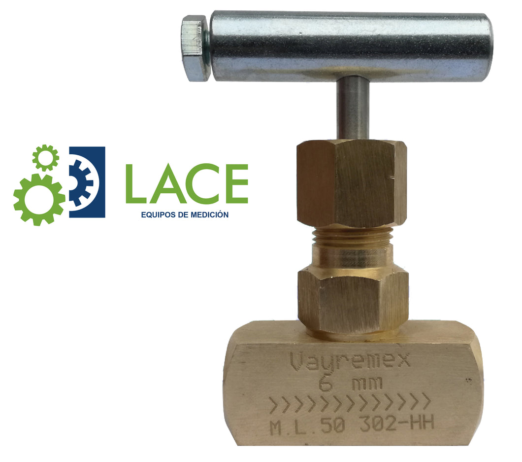 Válvula de aguja baja presión Hembra-Hembra Recta 700 PSI Vayremex BP-HH