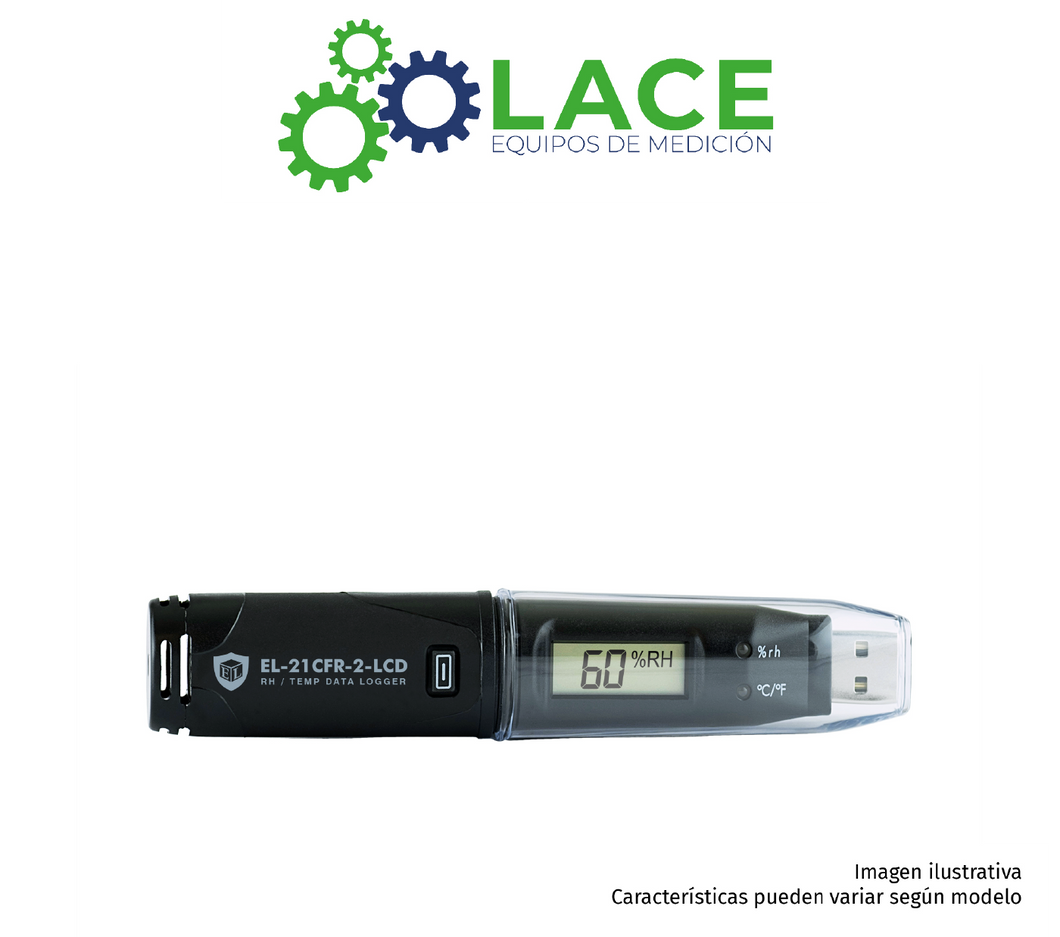 Data Logger Temperatura y Humedad Lascar EL-21CFR-2-LCD -35~80 °C, 0~100% HR