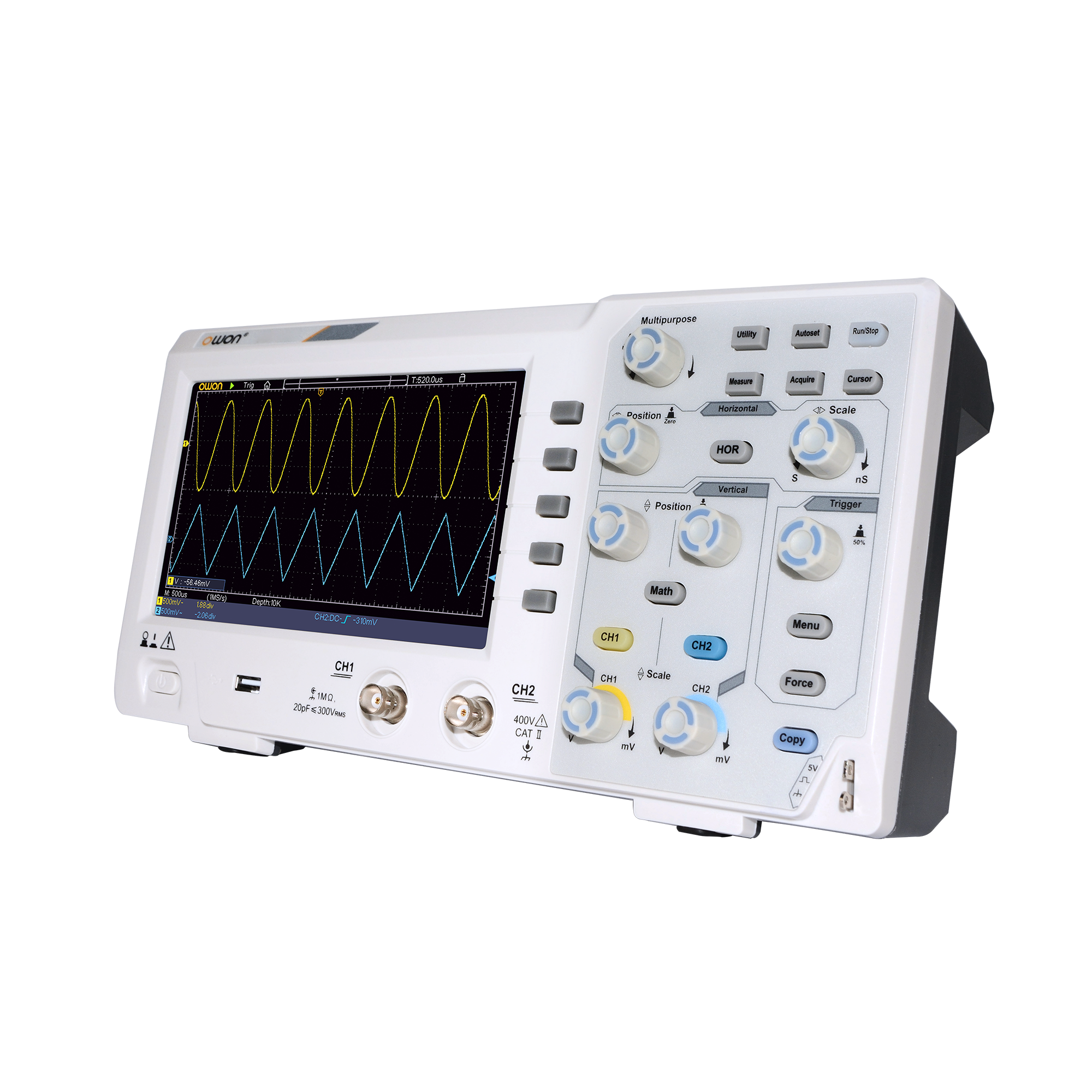 Osciloscopio Digital Owon SDS1104, 4 Canales, 100 MHz, Pantalla LCD de 7  pulgadas Portátil